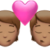 💏🏽 kiss: medium skin tone display on Apple